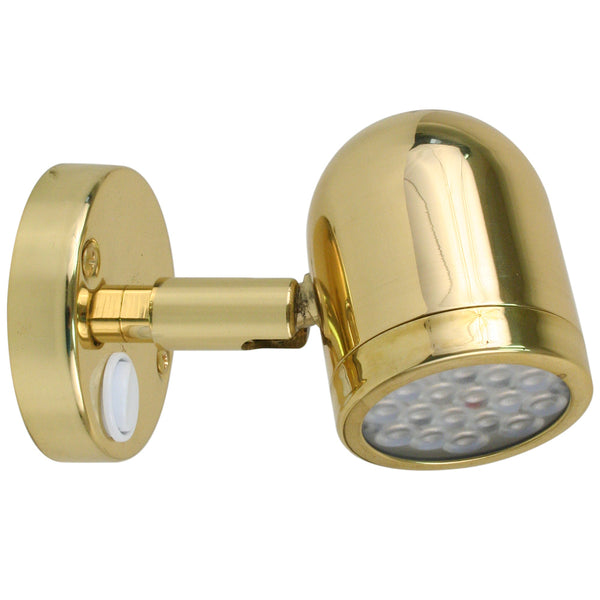 Scandvik LED Brass Reading Light - 10-30V [19052P] - Image 1