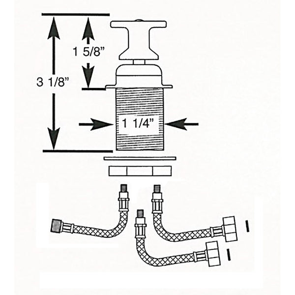 Scandvik T-Handle Shower Mixer Control [10617P] - Image 2