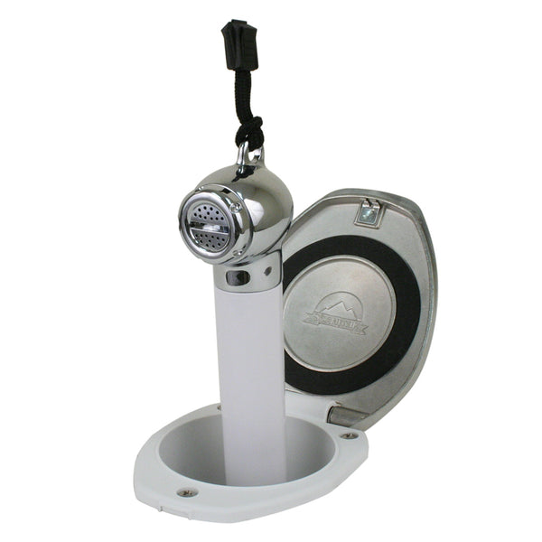 Scandvik White  SS Recessed Transom Shower Handle/Hose - Vertical/Horizontal Mount - 6 Hose [12131] - Image 1