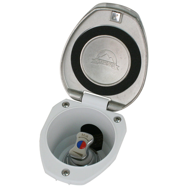 Scandvik Recessed T-Handle Mixing Valve - SS w/White Cup [12134] - Image 1