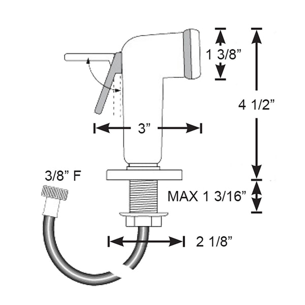 Scandvik Straight Handle Pull Out Sprayer - White w/6 Hose [10196P] - Image 2