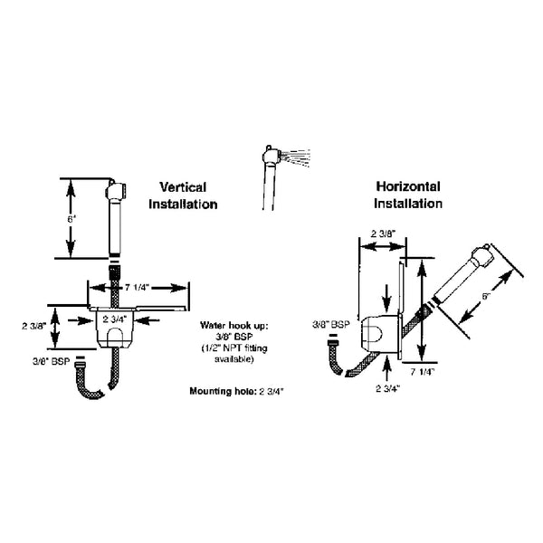 Scandvik Recessed Shower w/6 White Hose - Push-Button [12106P] - Image 2