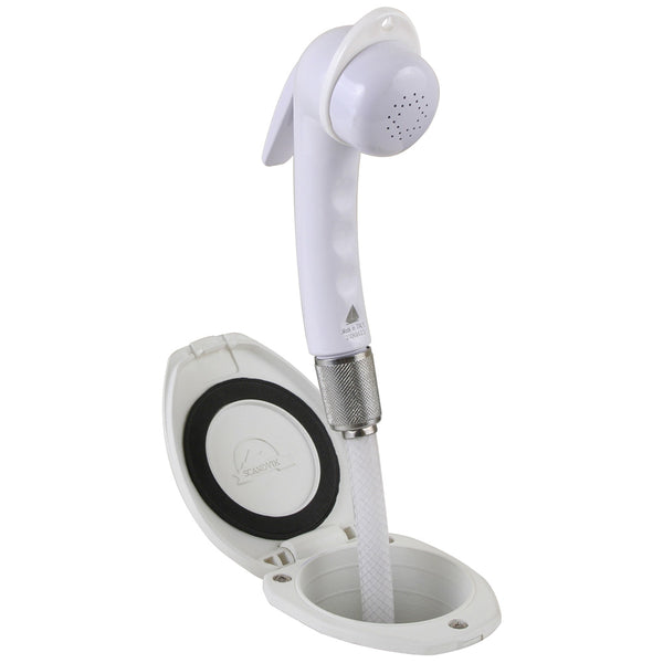 Scandvik Recessed Shower w/6 White Hose - Euro Trigger Sprayer [12107P] - Image 1