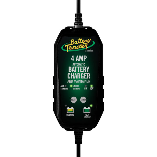 Battery Tender 6V12V 4A Lead Acid  Lithium Selectable Battery Charger 0220209BTWH