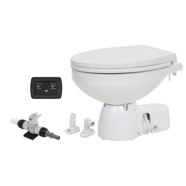 Jabsco Quiet Flush E2 Fresh Water Toilet Regular Bowl - 24V  Soft Close Lid [38045-4194RSP] - Image 1