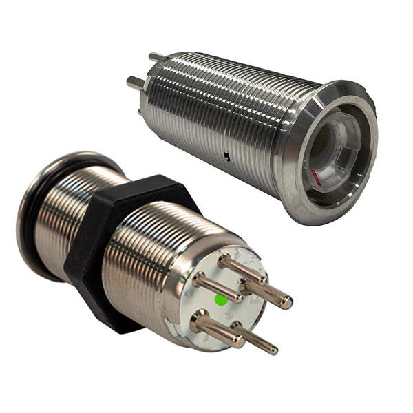 Bluewater 19mm Inrush Push Button Switch Momentary Off-(On) - Blue/Red LED - Switch Body Only [9057-2113] - Image 1