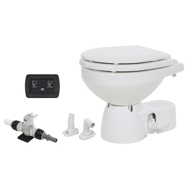 Jabsco Quiet Flush E2 Fresh Water Toilet Compact Bowl - 24V - Soft Close Lid [38045-3094RSP] - Image 1