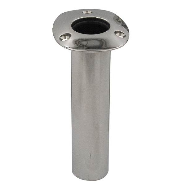 C.E. Smith 70 Series Standard Flush Mount Rod Holder - 0 Degree - Stainless Steel - Gimbal Bar Bottom - Black Liner [536700] - Image 1