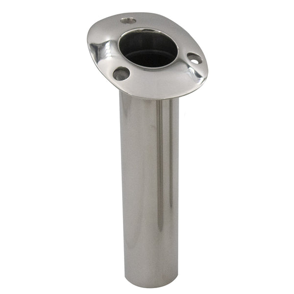 C.E. Smith 70 Series Standard Flush Mount Rod Holder - 15 Degree - Stainless Steel - Cast Bottom - Black Liner [536710C] - Image 1