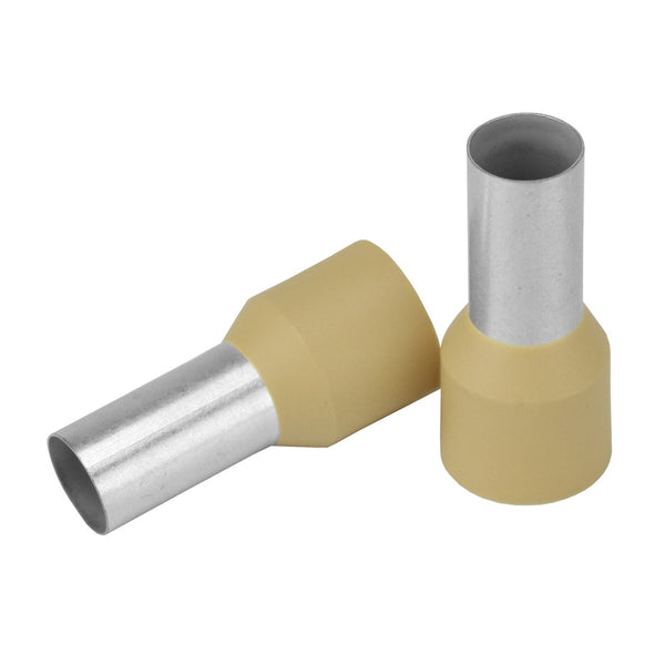 Pacer Beige 2 AWG Wire Ferrule - 16mm Length - 10 Pack [TFRL2-16MM-10] - Image 1