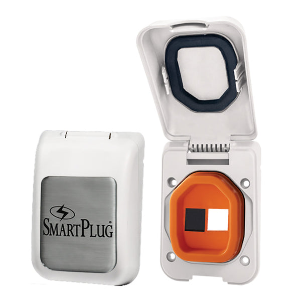SmartPlug Data Port Case/Inlet Only - White Cover w/One Blank Plug  One Open Port [BDBPW] - Image 1