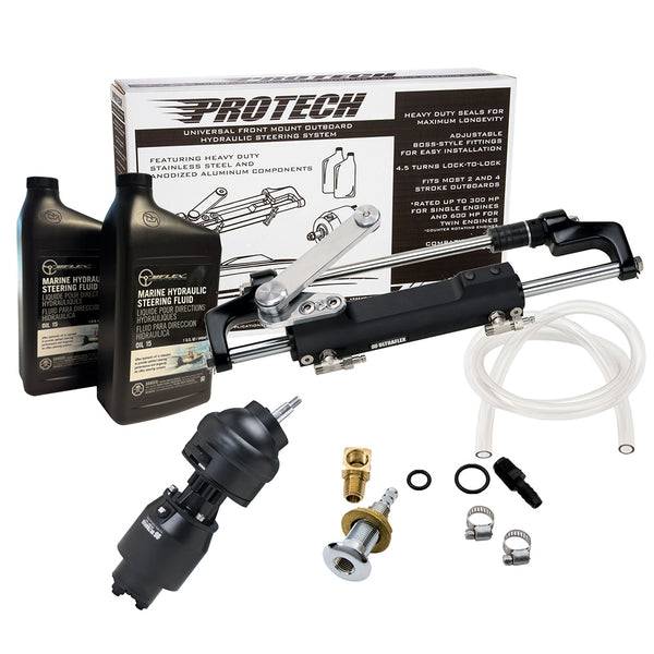 Uflex PROTECH 2.1 Front Mount Tilt OB Hydraulic System - Includes UP28T Helm Pump, Oil, UC128TS-2 Cylinder,  X52 Tilt - No Hoses [PROTECH 2.1T] - Image 1