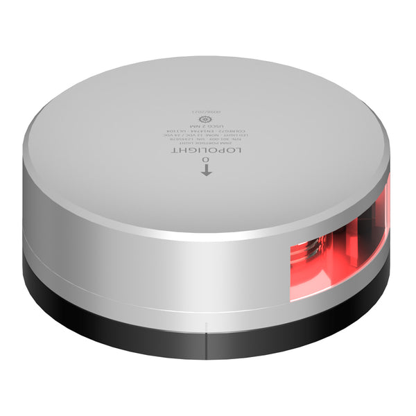 Lopolight Red Port Light - 2NM - Silver Housing w/FB Base [301-009-FB] - Image 1