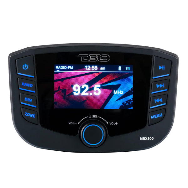 DS18 Marine Headunit TFT Screen - 3 Zones - 4V Output - Bluetooth - RDS 4x50 Watts [MRX300] - Image 2