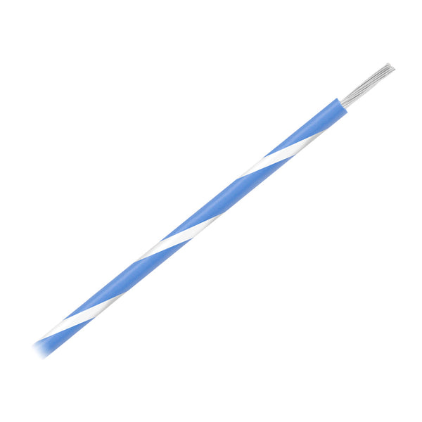 Pacer 16 AWG Gauge Striped Marine Wire 500' Spool - Blue w/White Stripe [WUL16BL-9-500] - Image 1