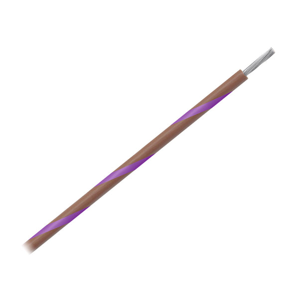 Pacer 16 AWG Gauge Striped Marine Wire 500' Spool - Brown w/Violet Stripe [WUL16BR-7-500] - Image 1