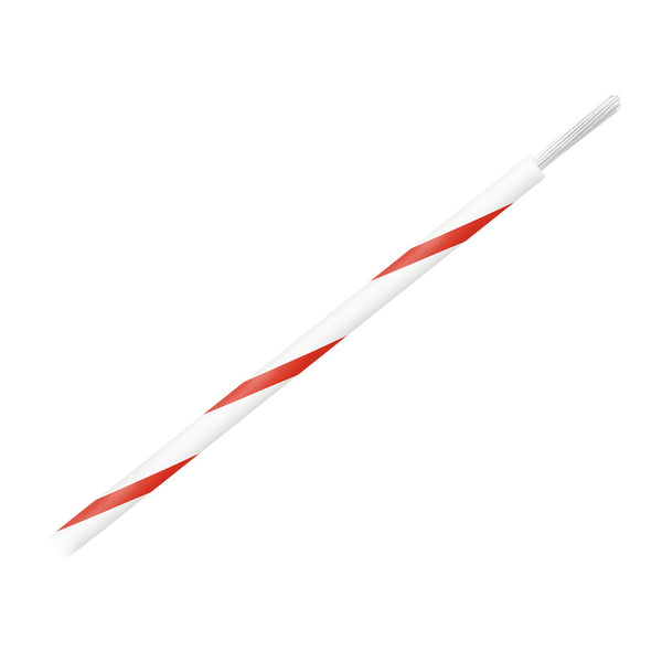 Pacer 16 AWG Gauge Striped Marine Wire 500' Spool - White w/Red Stripe [WUL16WH-2-500] - Image 1
