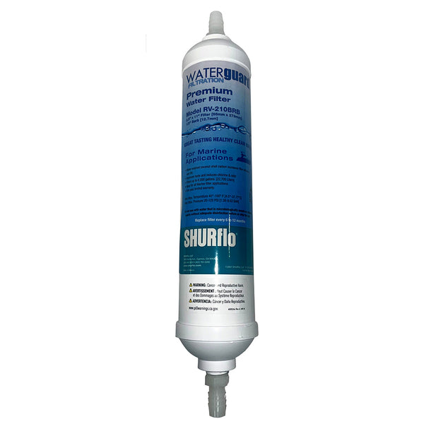 Shurflo by Pentair 11 City Water Entry In-Line Filter w/1/4 Barb Fittings [RV-210BRB-A] - Image 1