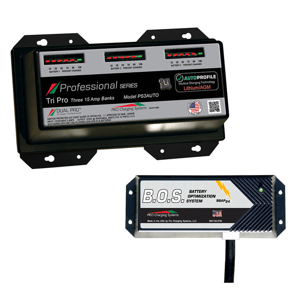 Dual Pro PS3 Auto 3 Bank Battery Charger w/2 Bank B.O.S. [PS3AUTO/BOS12V2] - Image 1