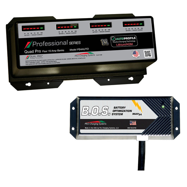 Dual Pro PS4 Auto 4 Bank Battery Charger w/3 Bank B.O.S. [PS4AUTO/BOS12V3] - Image 1