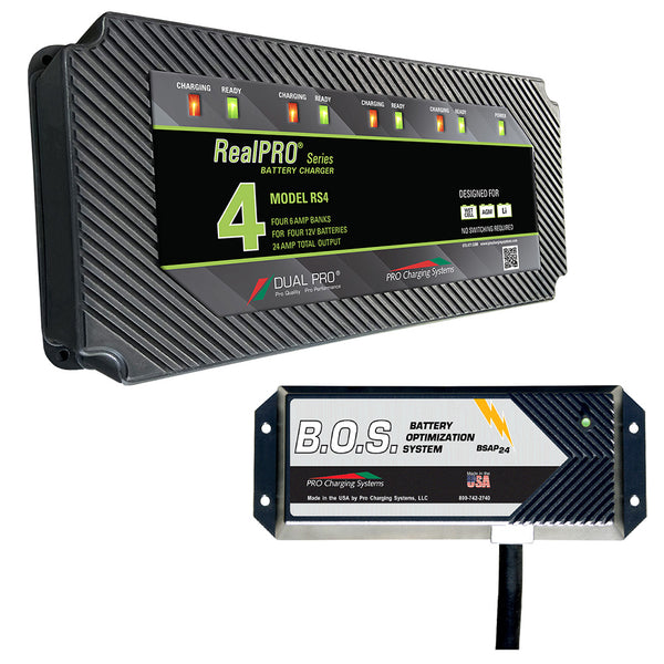 Dual Pro RS4 4 Bank Battery Charger w/3 Bank B.O.S. [RS4/BOS12V3] - Image 1