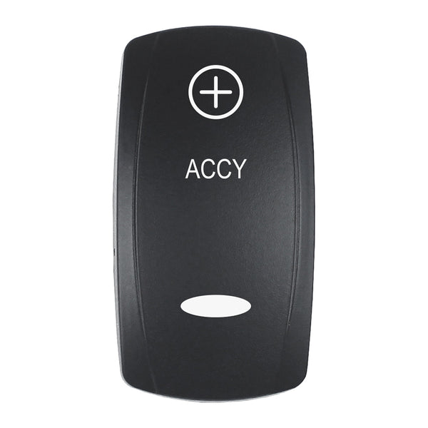 Pacer Actuator - 'ACCY' f/V Series Contura Switches - Black - Laser Etched (Top/Bottom Light) [EV2LE-ACC] - Image 1