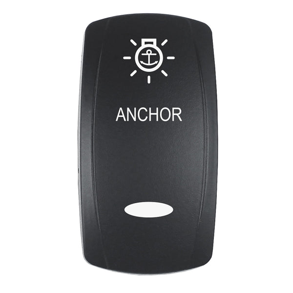 Pacer Actuator - 'ANCHOR' f/V Series Contura Switches - Black - Laser Etched (Top/Bottom Light) [EV2LE-ANC] - Image 1