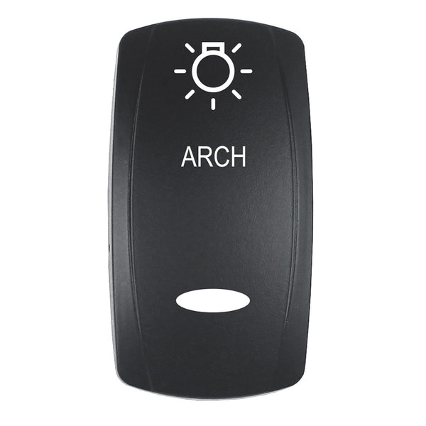 Pacer Actuator - 'ARCH' f/V Series Contura Switches - Black - Laser Etched (Top/Bottom Light) [EV2LE-ARCH] - Image 1