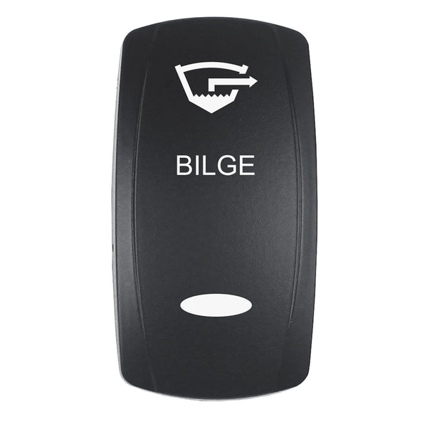 Pacer Actuator - 'BILGE' f/V Series Contura Switches - Black - Laser Etched (Top/Bottom Light) [EV2LE-BLG] - Image 1