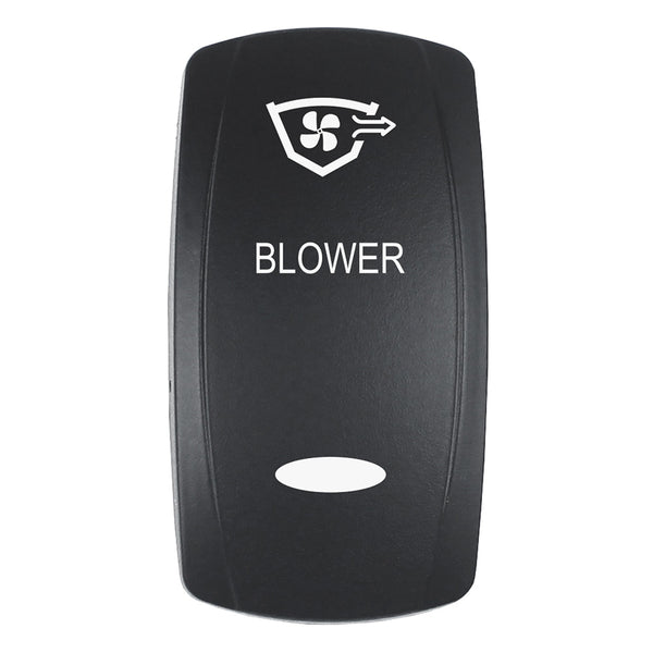 Pacer Actuator - 'BLOWER' f/V Series Contura Switches - Black - Laser Etched (Top/Bottom Light) [EV2LE-BLWR] - Image 1