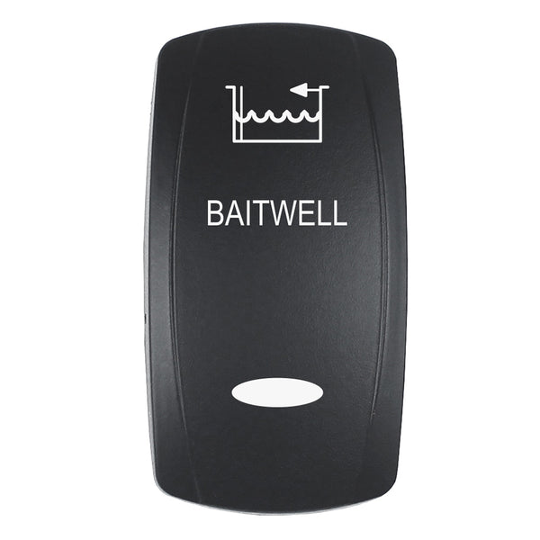 Pacer Actuator - 'BAITWELL' f/V Series Contura Switches - Black - Laser Etched (Top/Bottom Light) [EV2LE-BTWL] - Image 1