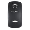 Pacer Actuator - 'COCKPIT' f/V Series Contura Switches - Black - Laser Etched (Top/Bottom Light) [EV2LE-CKPT]