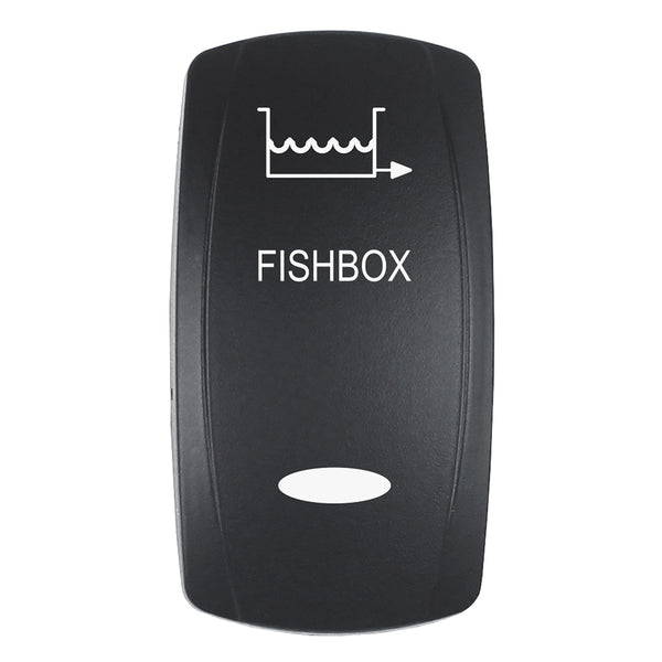 Pacer Actuator - 'FISHBOX' f/V Series Contura Switches - Black - Laser Etched (Top/Bottom Light) [EV2LE-FBX] - Image 1