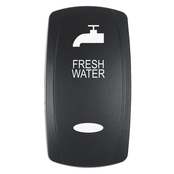 Pacer Actuator - 'FRESH WATER' f/V Series Contura Switches - Black - Laser Etched (Top/Bottom Light) [EV2LE-FRSH] - Image 1