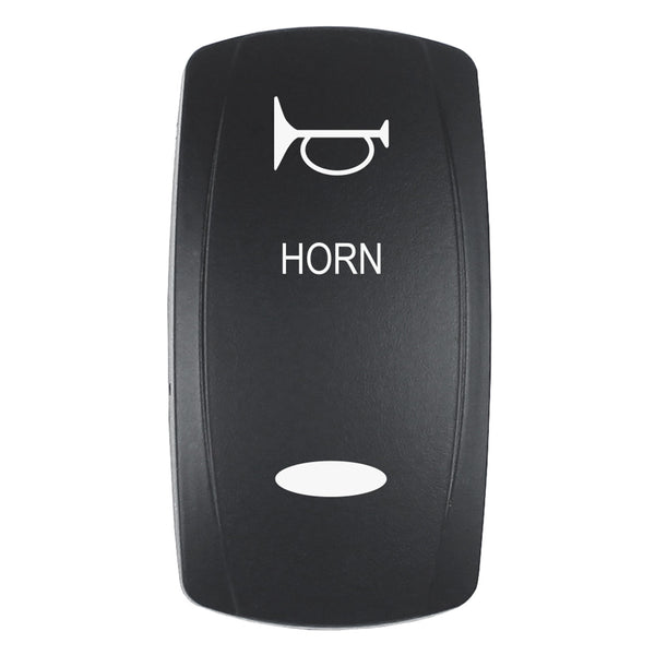Pacer Actuator - 'HORN' f/V Series Contura Switches - Black - Laser Etched (Top/Bottom Light) [EV2LE-HRN] - Image 1