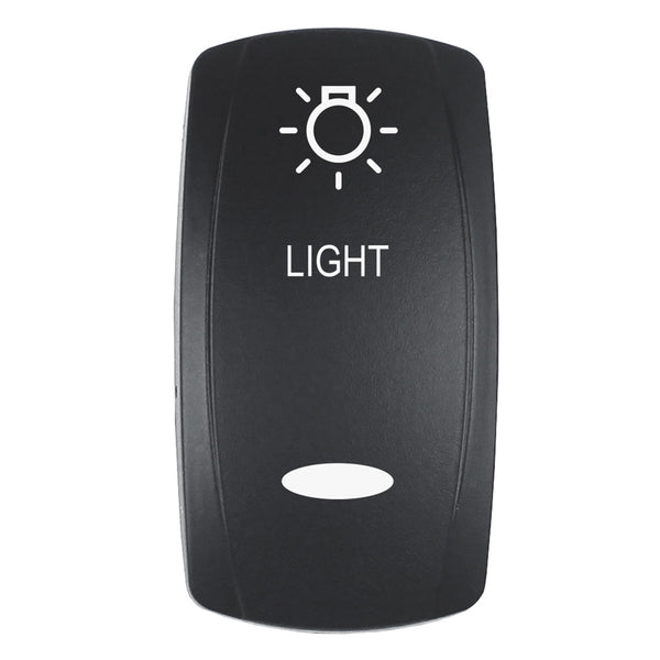 Pacer Actuator - 'LIGHT' f/V Series Contura Switches - Black - Laser Etched (Top/Bottom Light) [EV2LE-LT] - Image 1