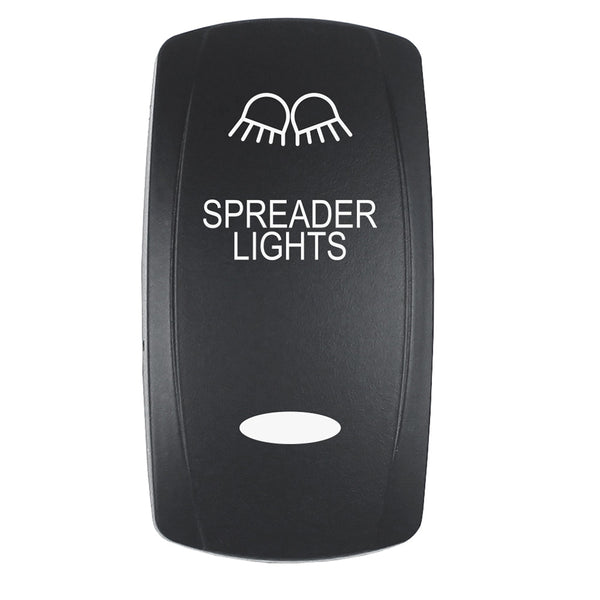 Pacer Actuator - 'SPREADER LIGHTS' f/V Series Contura Switches - Black - Laser Etched (Top/Bottom Light) [EV2LE-SPDR] - Image 1