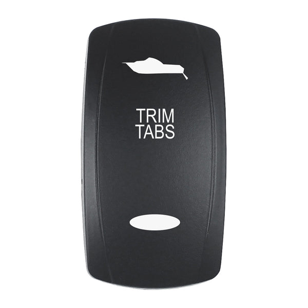 Pacer Actuator - 'TRIM TABS' f/V Series Contura Switches - Black - Laser Etched (Top/Bottom Light) [EV2LE-TRM] - Image 1