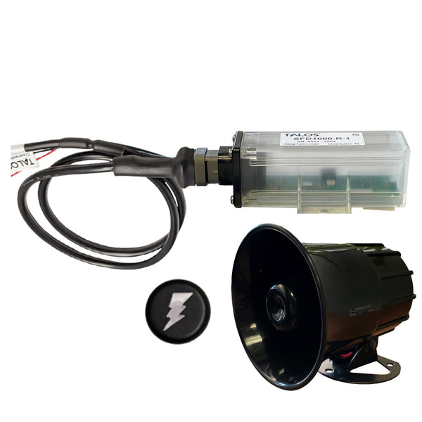 TALOS Remote Housing Lightning Detection System w/20' Cable  External Horn - Black Round Indicator  45' Horn Cable [SFD1000HB-W1-BO-CH-202045] - Image 1