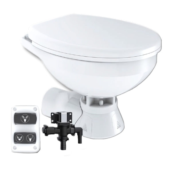 Commodore Quiet Flush Electric Toilet - Rear Macerator w/Solenoid Valve - Regular Size [CM3RMT] - Image 1