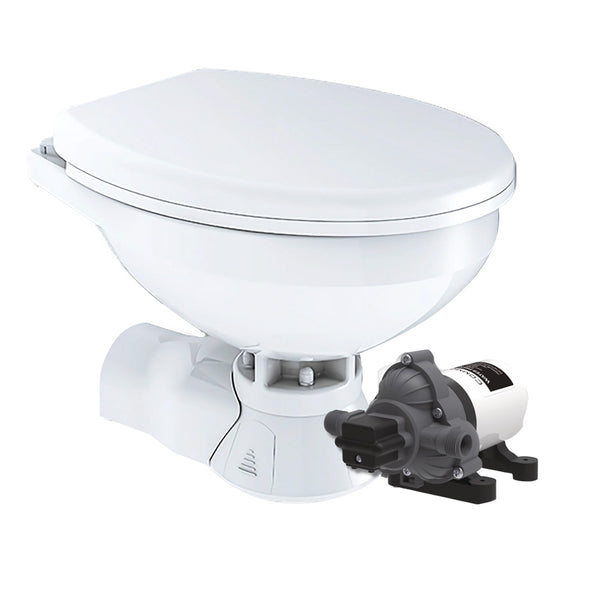 Commodore Quiet Flush Electric Toilet - Rear Macerator - Raw Water Pump - Regular Size [CM4RMT] - Image 1