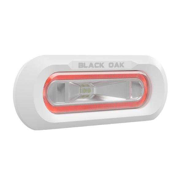 Black Oak Low Pro Marine Spreader Light - Flush Mount - White Housing - Red LED [MLPS-FR] - Image 1