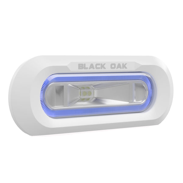Black Oak Low Pro Marine Spreader Light - Flush Mount - White Housing - Blue LED [MLPS-FB] - Image 1