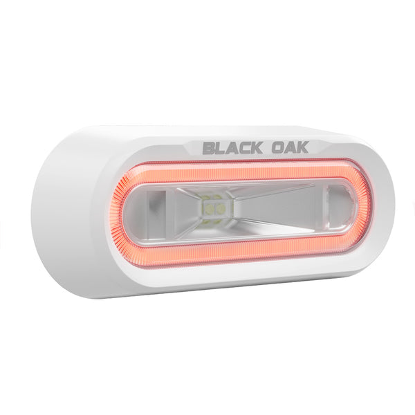 Black Oak Low Pro Off Road Spreader Light - Bracket Mount - White Housing - Red LED [MLPS-R] - Image 1