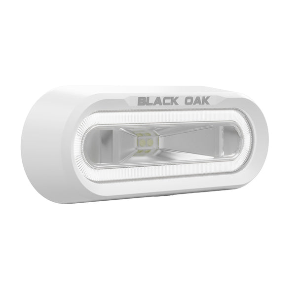 Black Oak Low Pro Off Road Spreader Light - Bracket Mount - White Housing - White LED [MLPS-W] - Image 1