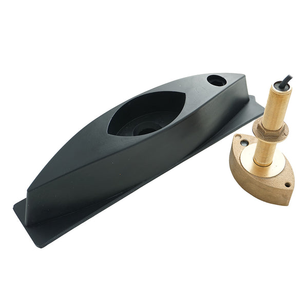 Echonautics Bronze Stem Thru-Hull CW Dual-Frequency Transducer w/Fairing Block - 600W, 50/200 kHz [CB101D600CW-FB] - Image 1