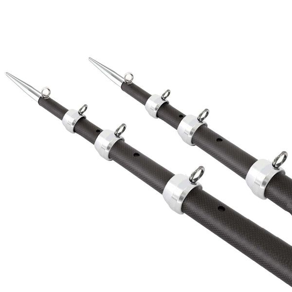 Tigress 15' XD 3K Carbon Fiber Telescoping Outrigger Poles - Matte Black/Silver - Pair [88679-7] - Image 1