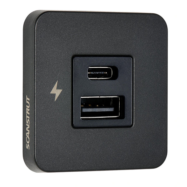 Scanstrut TILE USB-A/USB-C Interior Charging Socket - 12/24V - Black Bezel [SC-TILE-10] - Image 1