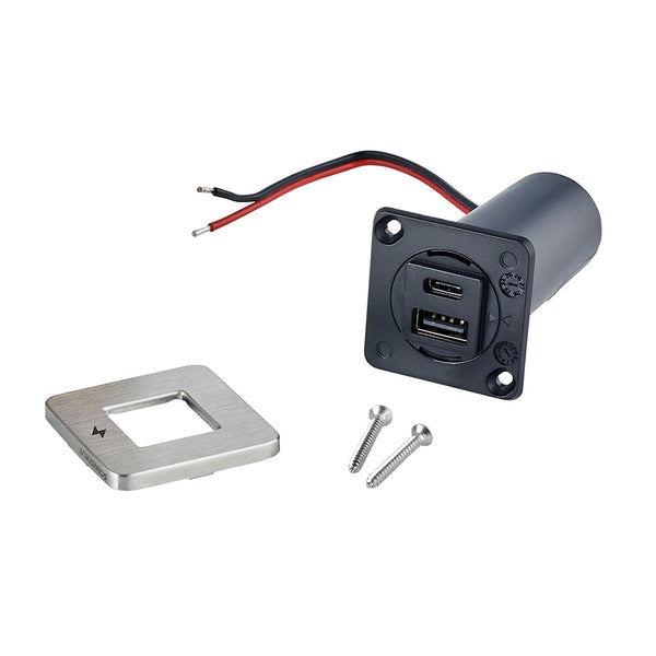 Scanstrut TILE USB-A/USB-C Interior Charging Socket - 12/24V - Stainless Steel Bezel [SC-TILE-11] - Image 3