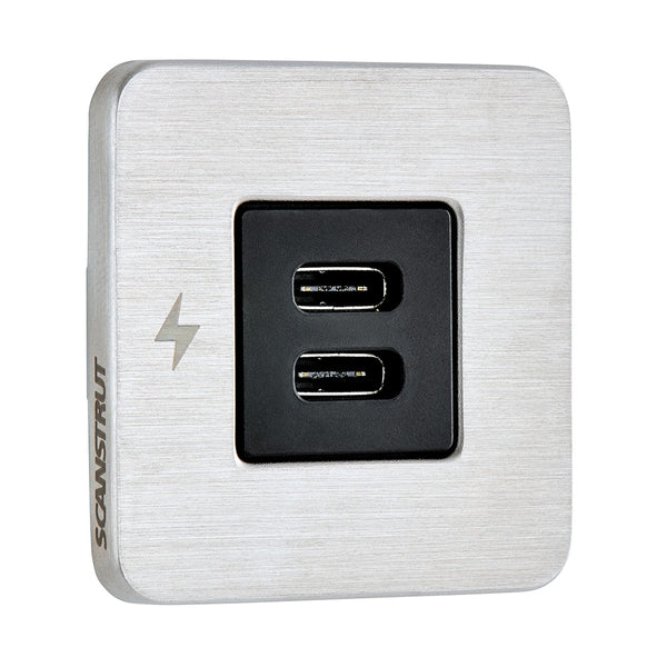 Scanstrut TILE USB-C Interior Charging Socket - 12/24V - Stainless Steel Bezel [SC-TILE-21] - Image 1